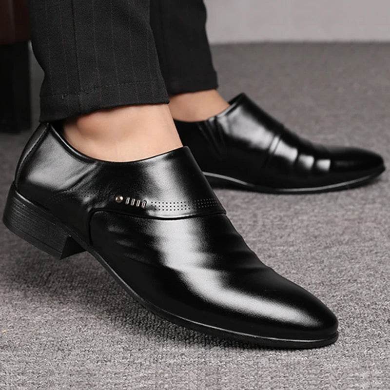 Men Shoes Casual Fashion Mens Dress Shoes for Male Party Sneakers Plus Size Slip on Black Leather Loafer Sapato Social Masculino - FLORANZANI- Beauté & Santé