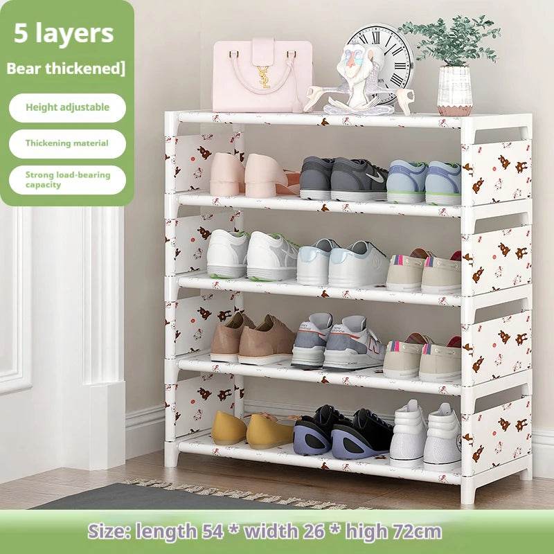 Bear pattern Shoe Rack Furniture Multi-Layer Outside Cover Storage Cabinet Home Indoor Waterproof Protective Organize shoe rack - FLORANZANI- Beauté & Santé