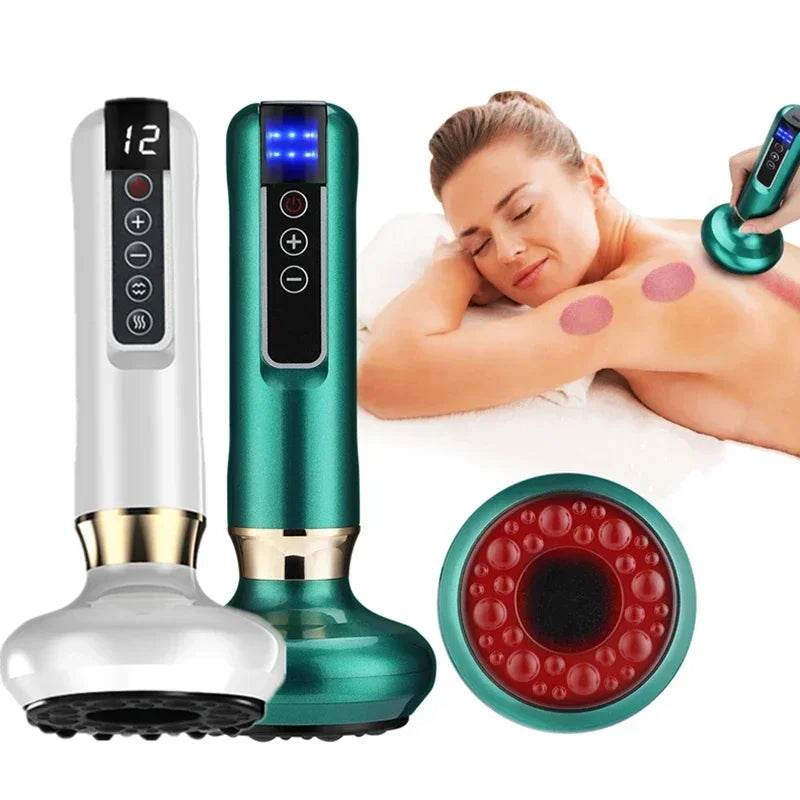 Tricolor Electric Massager GuaSha Anti Cellulite Vacuum Suction Cup Beauty Health Scraping Infrared Heat Slimming Massage Thera - FLORANZANI- Beauté & Santé