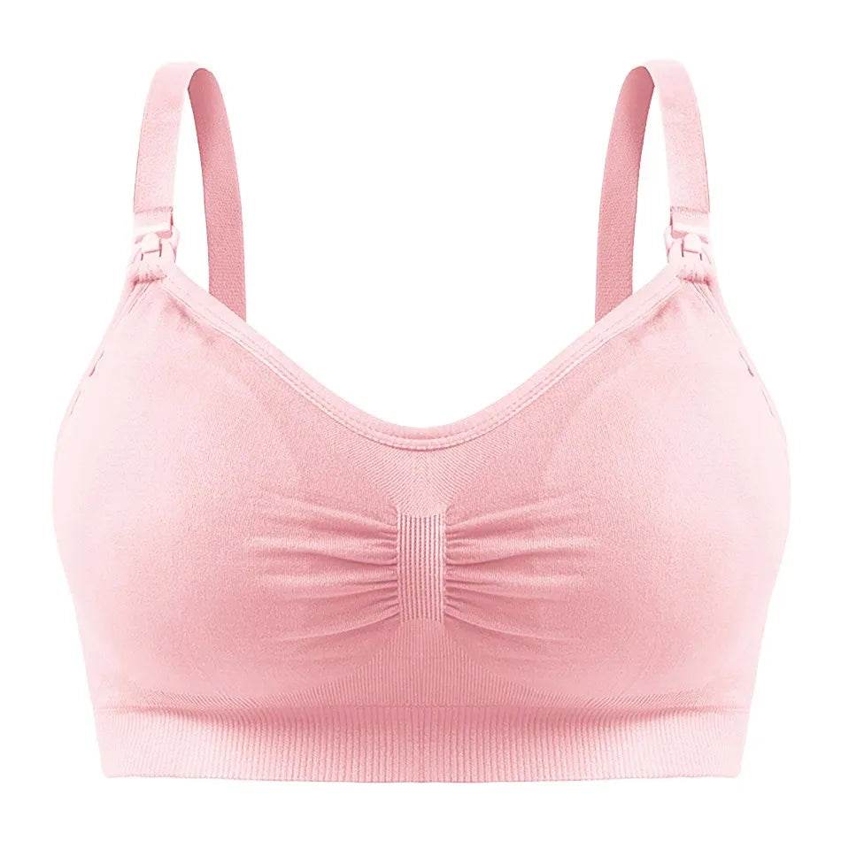 Breastfeeding Bra Upper Buckle And No Steel Ring Double Layer Seamless Postpartum Breastfeeding Bra Removable Chest Pad - FLORANZANI- Beauté & Santé