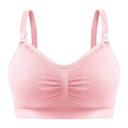 Breastfeeding Bra Upper Buckle And No Steel Ring Double Layer Seamless Postpartum Breastfeeding Bra Removable Chest Pad - FLORANZANI- Beauté & Santé