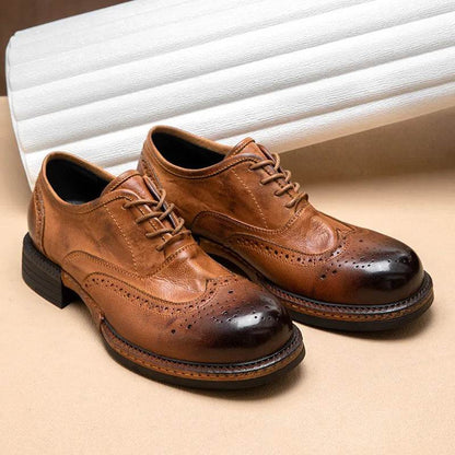 Soft Leather Mens Wedding Brogues Shoes Luxury Genuine Leather Autumn Designer Handmade Quality Autumn Formal Social Shoes Man - FLORANZANI- Beauté & Santé