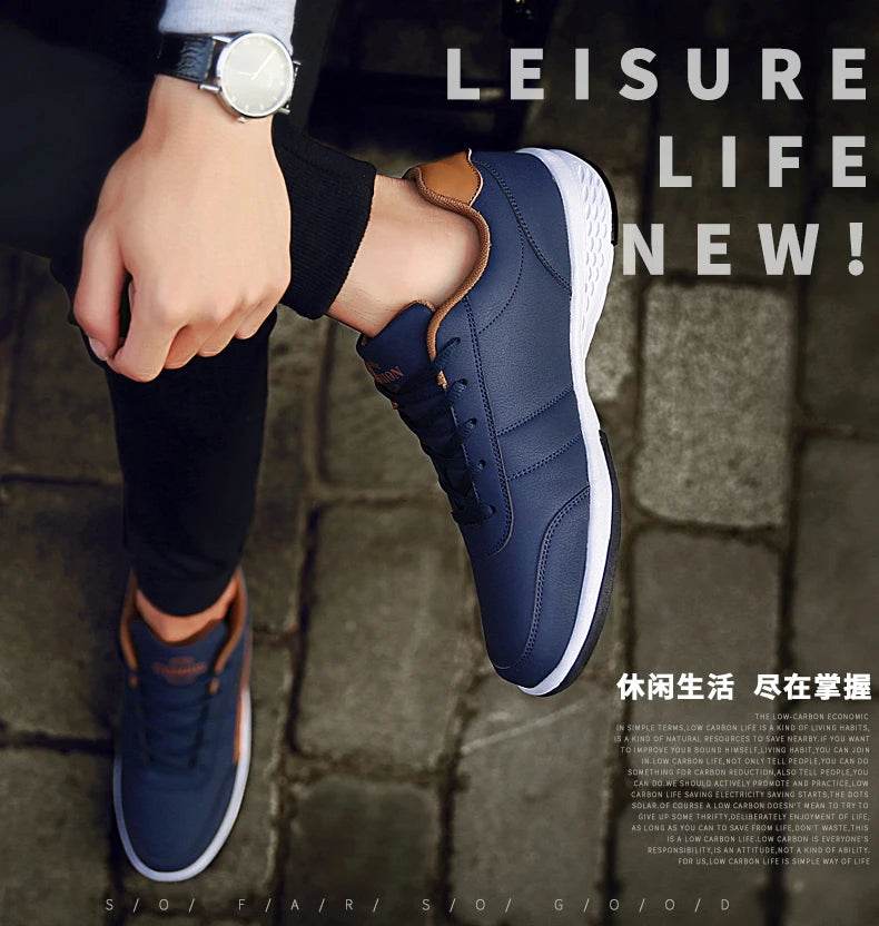 New Men Shoes Casual Shoes Leather Lace-Up Casual Sports Shoes Outdoor Wear-Resistant Vulcanized Shoes High-Quality Men Shoes - FLORANZANI- Beauté & Santé