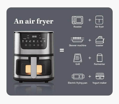 7L Electric Air Fryer Smart Multi-function Hot Convection Oven Deep Fryer Without Oil LED Touch Control 1400W Visible Window - FLORANZANI- Beauté & Santé