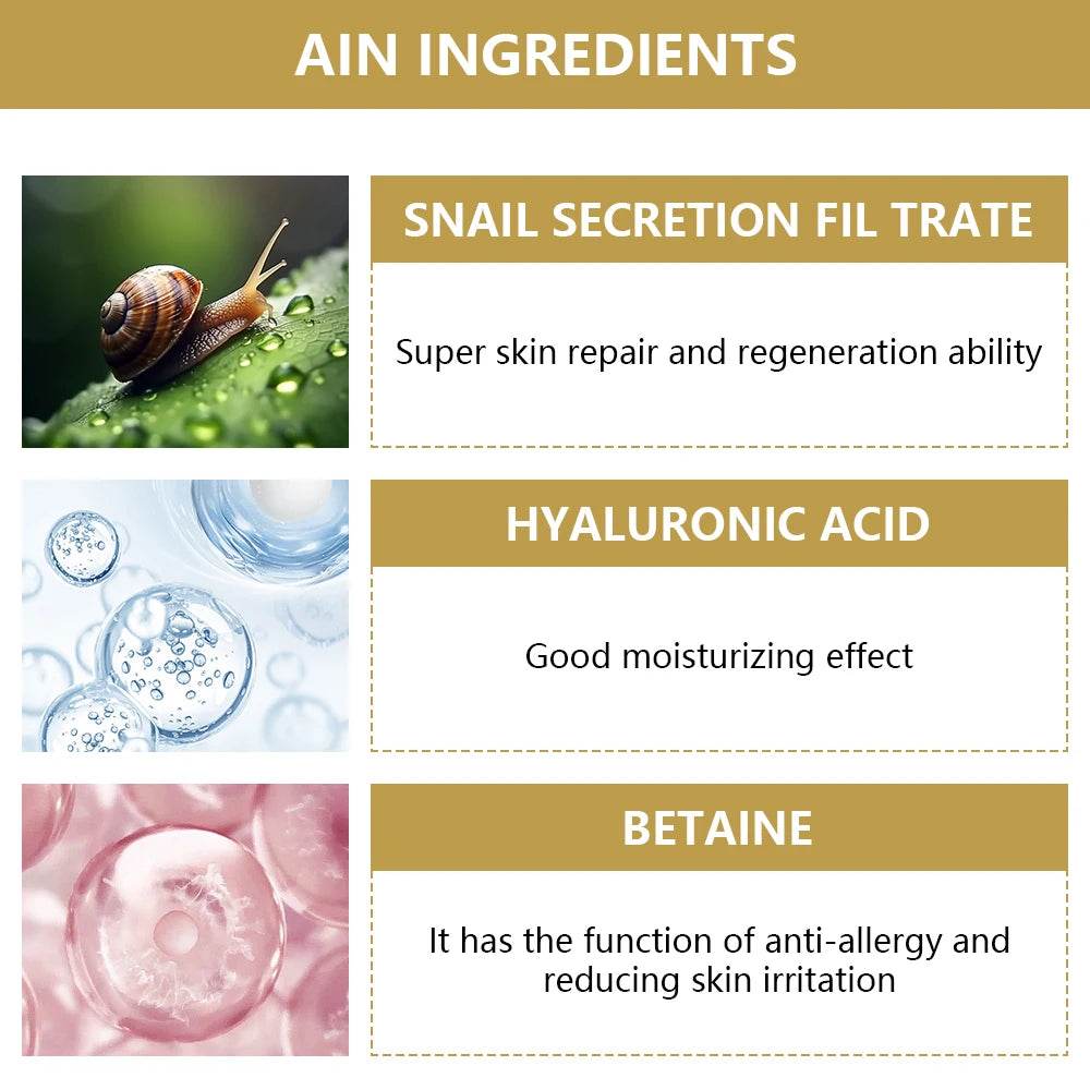 Anti Wrinkles Snail Face Cream Collagen Moisturizing Nourish Repair Face Damaged Lift Firm Smooth Bright Whitening Skin Care - FLORANZANI- Beauté & Santé