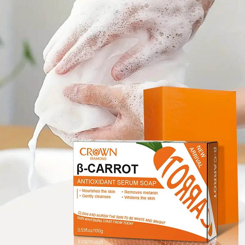 Carrot Soap for Skin Cleaning Stains Skin Soap Bar with Vitamin E for Body and Face Use Facial Cleanser Unisex Valentine's Day - FLORANZANI- Beauté & Santé