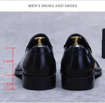 Business Formal Shoes Men's Cowhide Genuine Leather Pointed Toe Loafers Men's Office High Quality Leather Shoes Men's Suit Shoes - FLORANZANI- Beauté & Santé