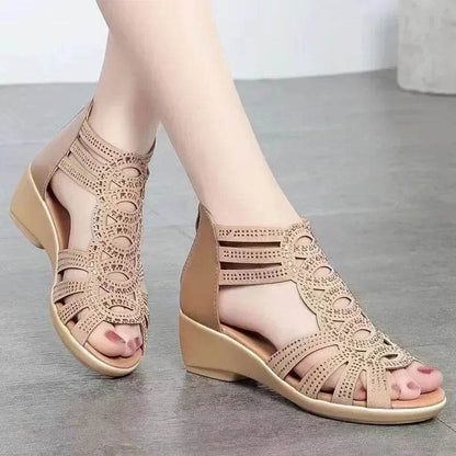 New Roman Sandals for Women 2024 Summer New Soft Sole Outer Wear Women's Wedge Shoes Fashion Casual Designer Shoes for Women - FLORANZANI- Beauté & Santé