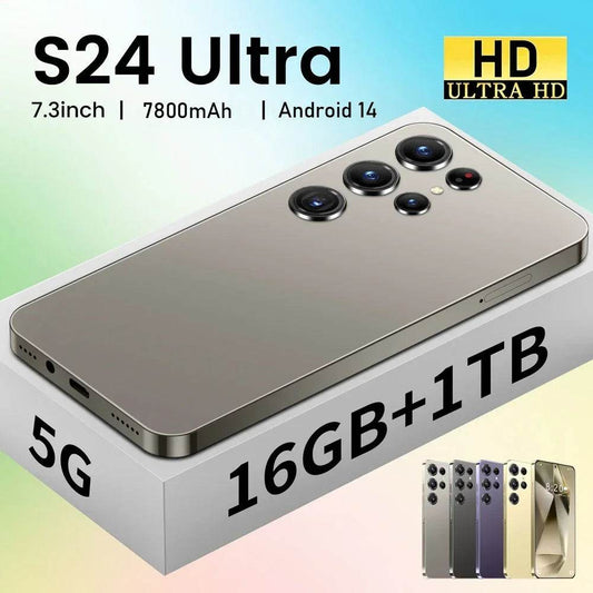 2025 S24 Ultra Original 5G Smartphone 7.3HD Cellphones Dual SIM Card Cell Phone 7800mAh Android 14 Global Version Mobile Phones - FLORANZANI- Beauté & Santé