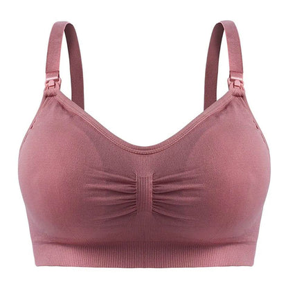 Breastfeeding Bra Upper Buckle And No Steel Ring Double Layer Seamless Postpartum Breastfeeding Bra Removable Chest Pad - FLORANZANI- Beauté & Santé