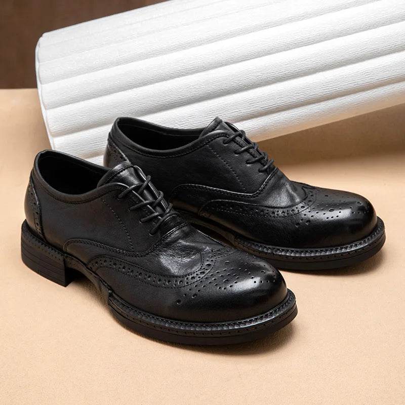 Soft Leather Mens Wedding Brogues Shoes Luxury Genuine Leather Autumn Designer Handmade Quality Autumn Formal Social Shoes Man - FLORANZANI- Beauté & Santé