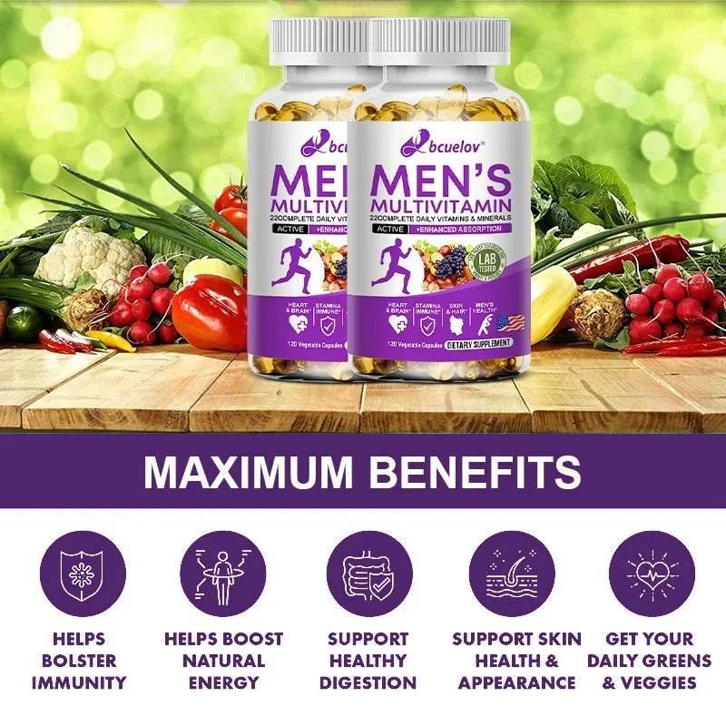 Men's Daily Multivitamin - 22 Vitamins & Minerals, Dietary Supplement for Immunity, Energy, Digestion, Skin, and Overall Health - FLORANZANI- Beauté & Santé