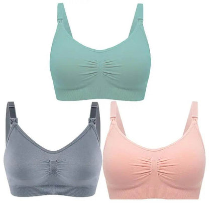 3pcs/Set High Quality Maternity Nursing Bras Cotton Breastfeeding Pregnant Underwear Seamless Large Size Breathable Bra Push Up - FLORANZANI- Beauté & Santé