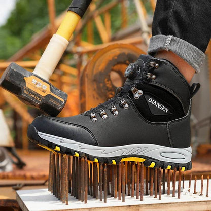 Breathable Sport Work Shoes Men Shoes Steel Toe Safety Boots Men's Work Sneaker Rotated Button Easy Wear Work Safety Boots - FLORANZANI- Beauté & Santé