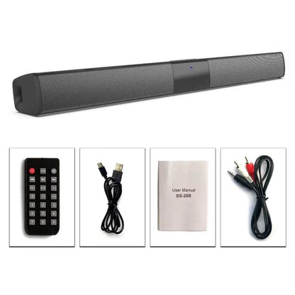 BS-28B Sound Bar TV Portable Bluetooth-compatible Speaker Wireless Column Home Theater Sound System RCA AUX For TV PC Soundbar - FLORANZANI- Beauté & Santé