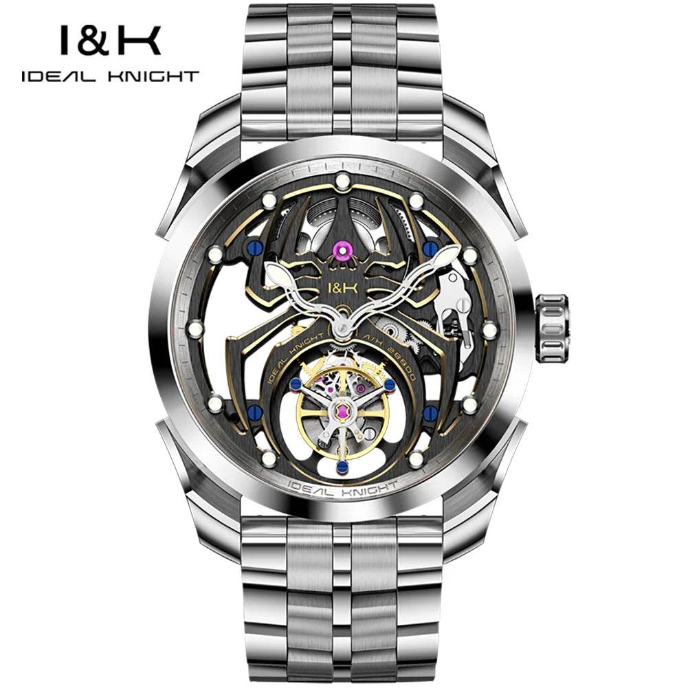 IDEAL KNIGHT 6802 Men's Watch Luxury Hollow Spider Design Tourbillon Automatic Mechanical Men Watch High end Fashion Brand Watch - FLORANZANI- Beauté & Santé