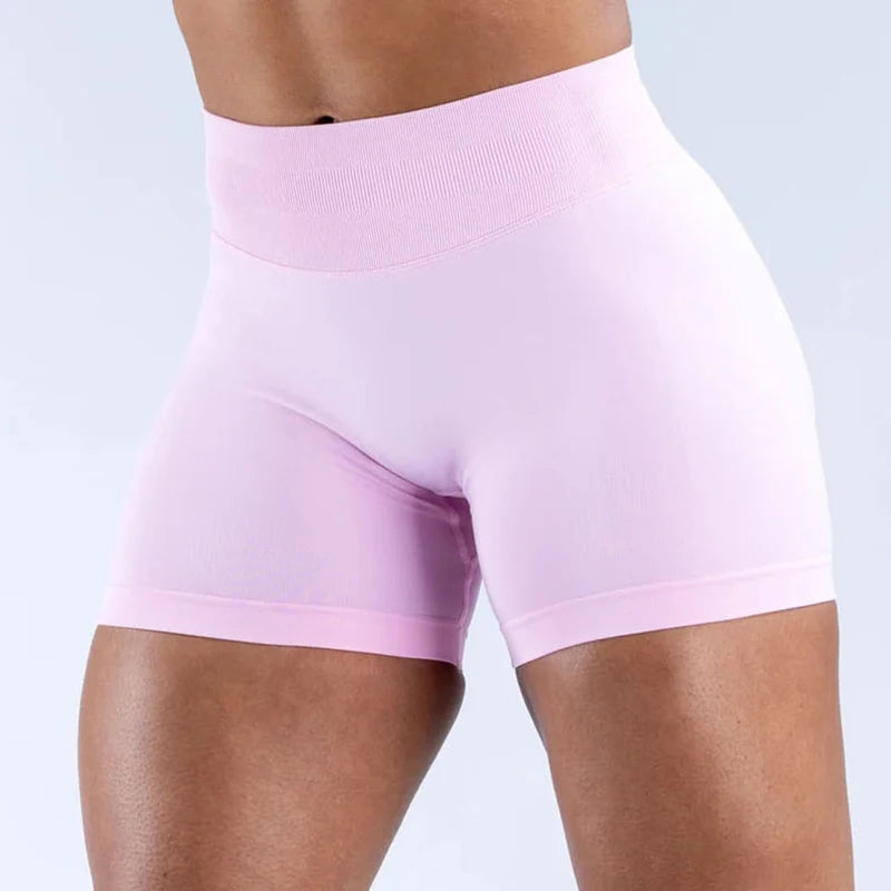 Epligg Damen-Fitness-Sport-Shorts, 11,4 cm, mit Logo, Gym-Shorts, geripptes Band, Workout, Scrunch Butt, Yoga, Booty, Laufshorts