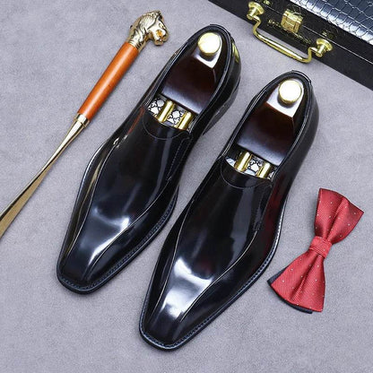 Business Formal Shoes Men's Cowhide Genuine Leather Pointed Toe Loafers Men's Office High Quality Leather Shoes Men's Suit Shoes - FLORANZANI- Beauté & Santé