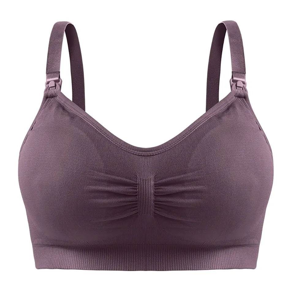 Breastfeeding Bra Upper Buckle And No Steel Ring Double Layer Seamless Postpartum Breastfeeding Bra Removable Chest Pad - FLORANZANI- Beauté & Santé