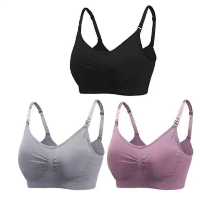 3pcs/Set High Quality Maternity Nursing Bras Cotton Breastfeeding Pregnant Underwear Seamless Large Size Breathable Bra Push Up - FLORANZANI- Beauté & Santé