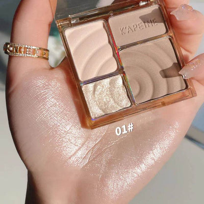 3D Facial Contouring Bronzer Cosmetics Brightening Beige Matte Highlights Palette Four-color Eye Shadow Nose Powder Makeup - FLORANZANI- Beauté & Santé