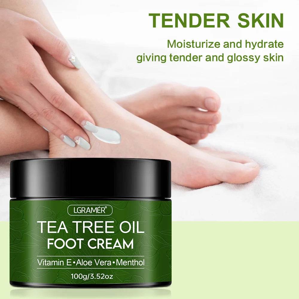 Tea Tree Oil Foot Cream Improves Skin Roughness Softens Cracked Feet Exfoliating Daily Foot Care Solution Lasting Moisturization - FLORANZANI- Beauté & Santé