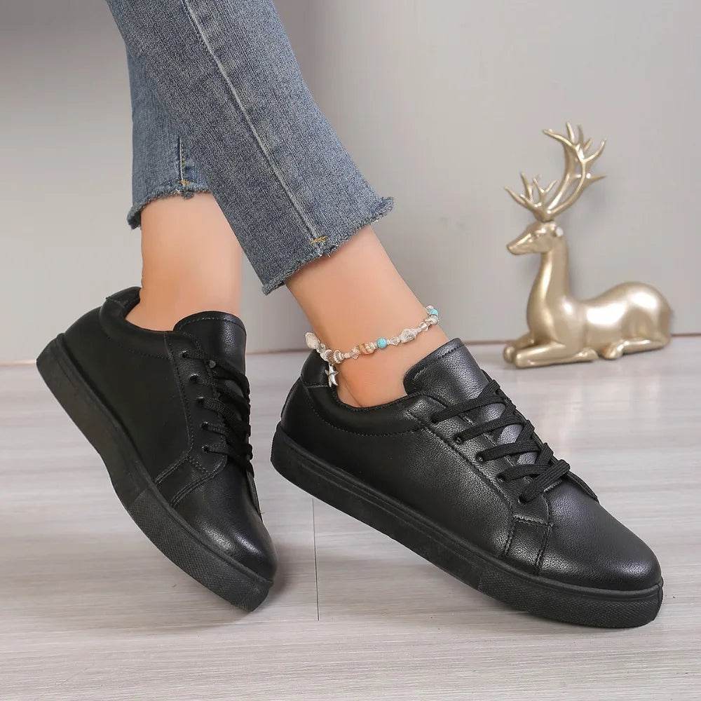 New Casual Sneakers for Women 2024 Spring Black Lace Up Female Flats Casual Women's Fashion Ladies Sports Shoes Size 36-41 - FLORANZANI- Beauté & Santé