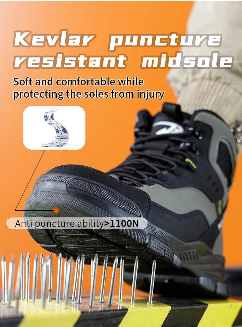 Indestructible Safety Shoes Anti-puncture Work Hiker Boots Anti Shock High Top Sneakers Security Protective Shoes for Men - FLORANZANI- Beauté & Santé