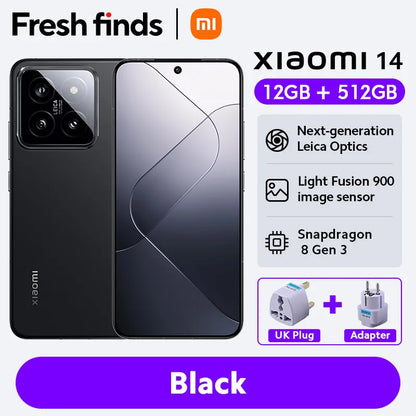 World Premiere Xiaomi 14 Smartphone Global Version RAM 12GB ROM 256GB 512GB Snapdragon 8 Gen 3 Leica Camera 50MP 6.36" AMOLED