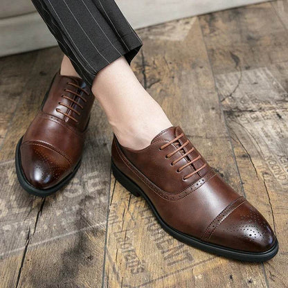 Carving Dress Shoes Men Luxury Designer Fashion Handmade Business Formal Shoes Men Original Pointed Wedding Shoes 2024 - FLORANZANI- Beauté & Santé