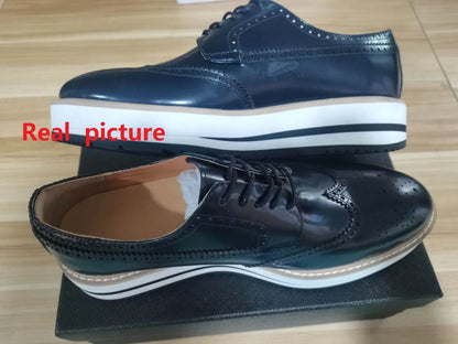 Luxury customization platform shoes fashion handmade men shoes increase derby shoes lace up brogue casual shoes for men - FLORANZANI- Beauté & Santé