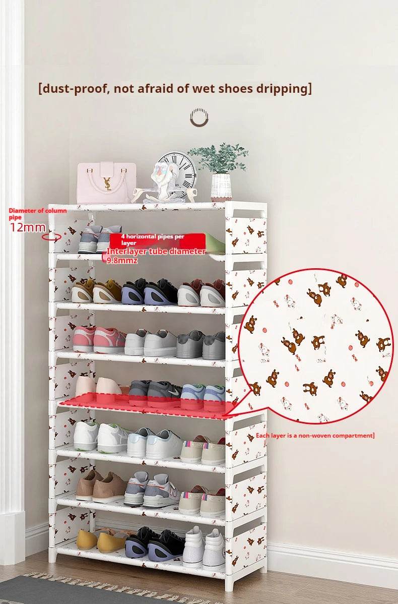 Bear pattern Shoe Rack Furniture Multi-Layer Outside Cover Storage Cabinet Home Indoor Waterproof Protective Organize shoe rack - FLORANZANI- Beauté & Santé