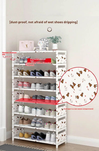 Bear pattern Shoe Rack Furniture Multi-Layer Outside Cover Storage Cabinet Home Indoor Waterproof Protective Organize shoe rack - FLORANZANI- Beauté & Santé