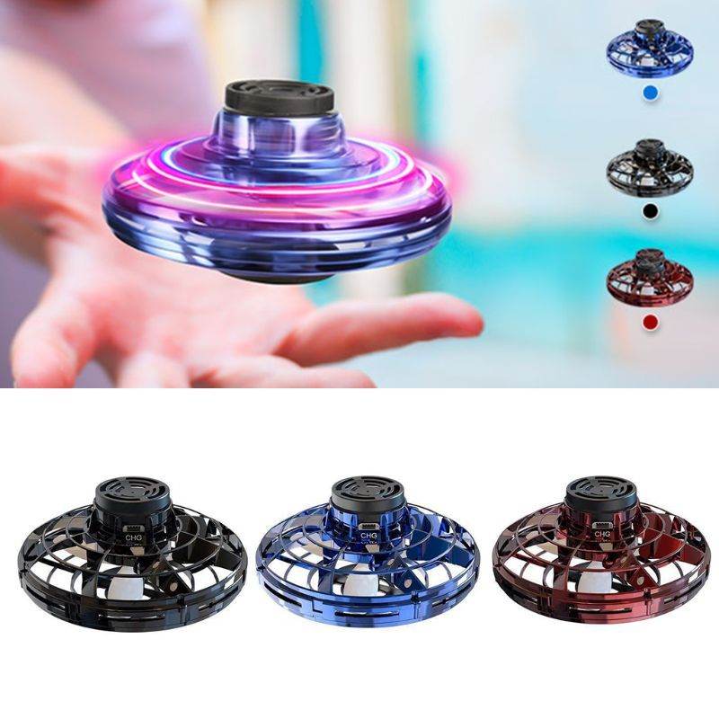 Mini Fingertip Gyro Interactive Decompression Toy Drone LED UFO Type Flying Helicopter Spinner Toy Kids - FLORANZANI- Beauté & Santé