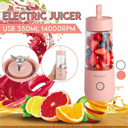 350ml Portable Blender Juicer Electric USB Rechargeable Mixer Smoothie Slushy Cup Juice Blender Bottle USB Charging Kitchen Gadgets - FLORANZANI- Beauté & Santé