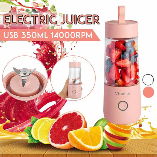 350ml Portable Blender Juicer Electric USB Rechargeable Mixer Smoothie Slushy Cup Juice Blender Bottle USB Charging Kitchen Gadgets - FLORANZANI- Beauté & Santé