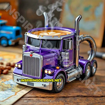 Durable Truck Coffee Mug Semi Truck Handcrafted Coffee Cup Semi-trailer Shaped Semi-Truck Coffee Mugs For Family - FLORANZANI- Beauté & Santé