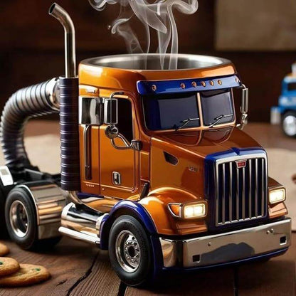 Durable Truck Coffee Mug Semi Truck Handcrafted Coffee Cup Semi-trailer Shaped Semi-Truck Coffee Mugs For Family - FLORANZANI- Beauté & Santé